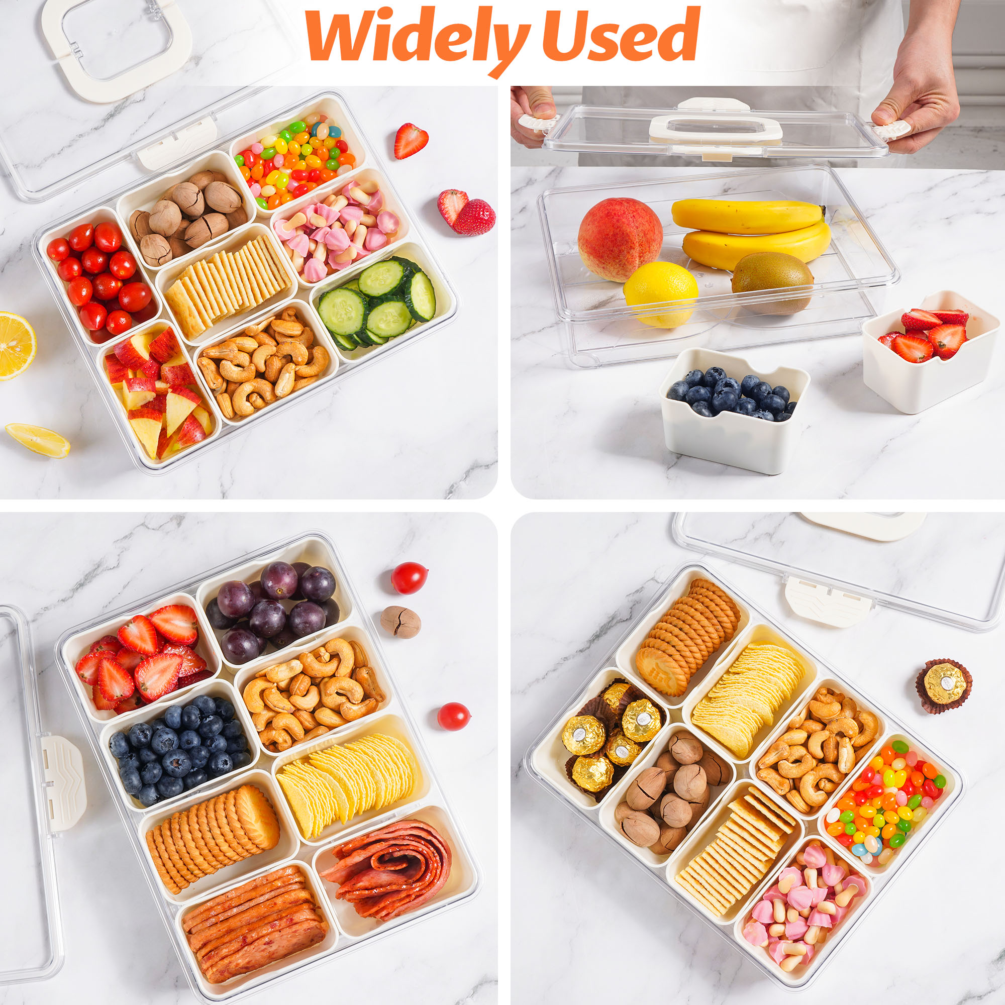 TCHZA Snackle Box $21.89 — Divided Snack Tray with Lid & Handle